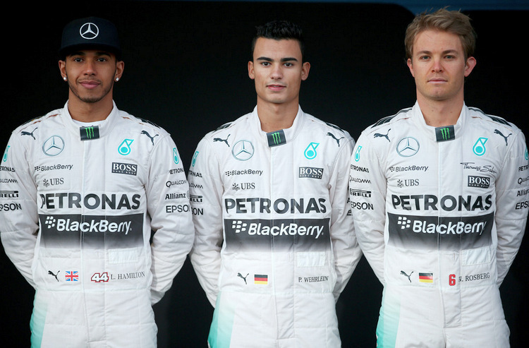 Lewis Hamilton, Pascal Wehrlein und Nico Rosberg