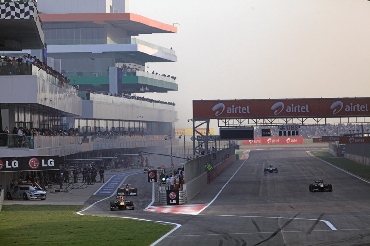 Auf dem «Buddh Circuit» in Greater Noida fahren vorerst nur Autos Rennen