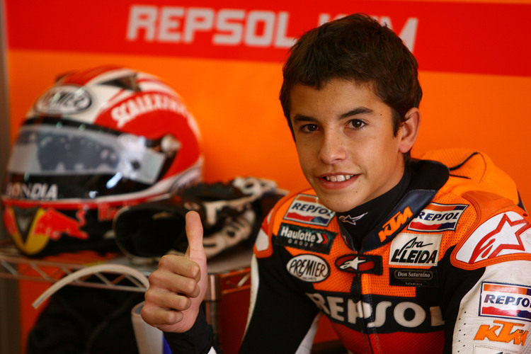 2008: Marc Marquez dockt bei KTM in der 125er-WM an – mit Red Bull