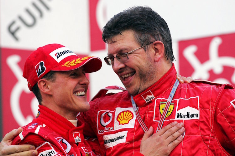 Michael Schumacher mit Ross Brawn bei Ferrari