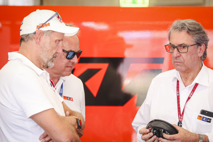 Heinz Kinigadner (à gauche) avec le patron de KTM, Stefan Pierer