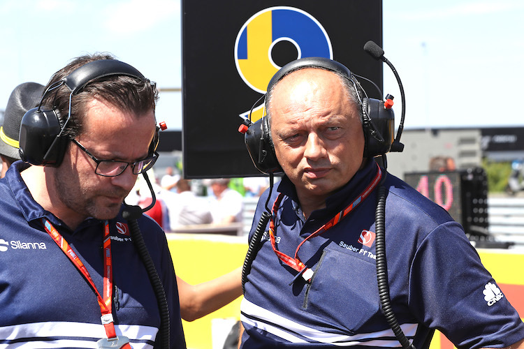 Sauber-Teamchef Fred Vasseur (rechts) in Ungarn