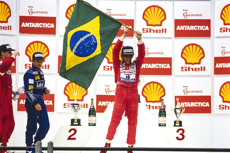 Ayrton Senna 1991 in Interlagos