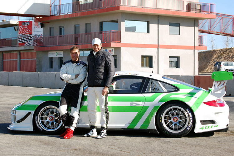 Altfrid Heger und Michael Illbruck mit dem Porsche 911 GT3 R