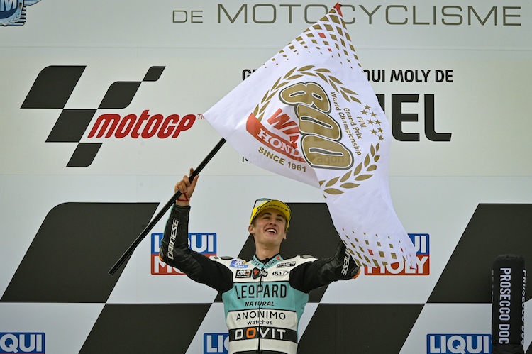 Jaume Masia durfte im zweiten Aragón-Rennen den 800. GP-Sieg von Honda bejubeln