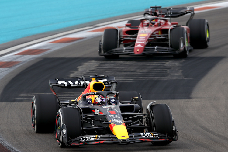 Charles Leclerc bekam im Miami-Duell gegen Max Verstappen wenig Hilfe von den Ferrari-Strategen