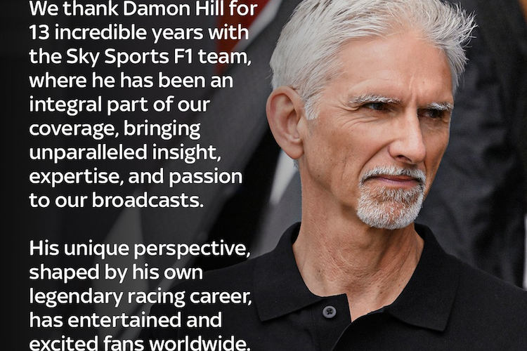 So wurde Damon Hill im November 2024 von Sky verabschiedet