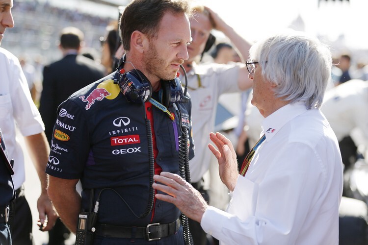 Red Bull Teamchef Christian Horner und Bernie Ecclestone