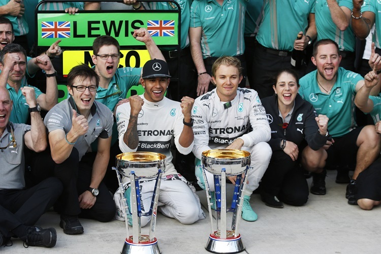 Das erfolgreiche Mercedes-Duo Lewis Hamilton und Nico Rosberg