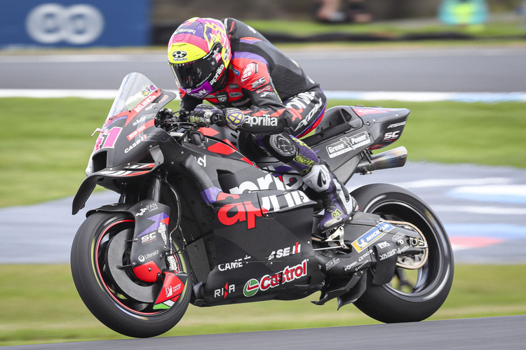 Aleix Espargaro sur le circuit de Phillip Island, près de Melbourne