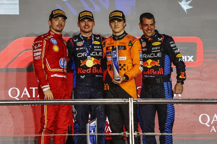 Leclerc, Verstappen, Piastri