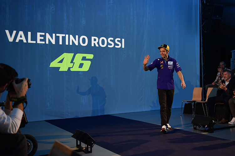 Valentino Rossi am Mittwoch bei der Teampräsentation