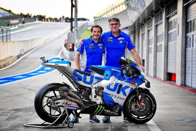 Sorgten jahrelang für Suzukis MotoGP-Kommunikation: Federico Tondelli (li.) und Alberto Gomez