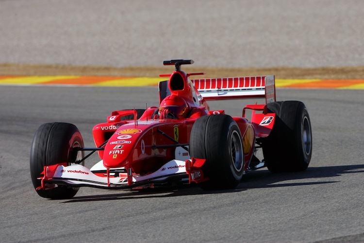 Valentino Rossi 2006 bei Tests im Ferrari