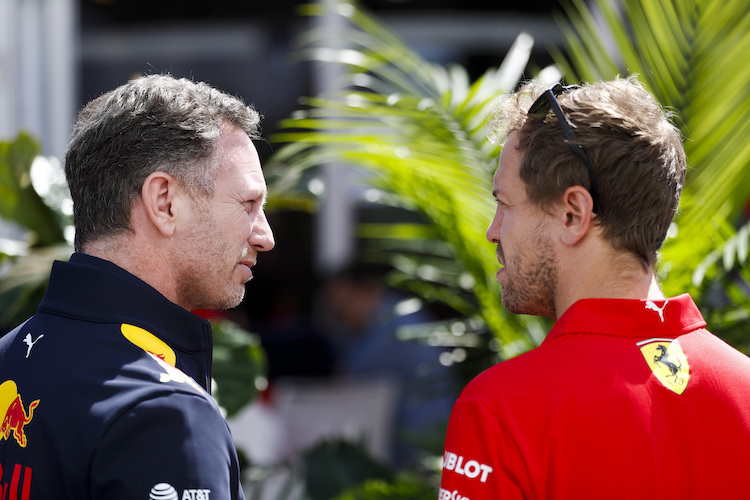 Christian Horner und Sebstian Vettel