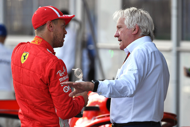 Sebastian Vettel und Charlie Whiting 2018 in Baku