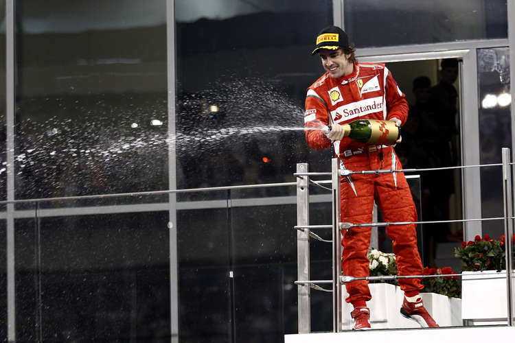 Fernando Alonso feiert seinen zehnten Podestplatz 2011