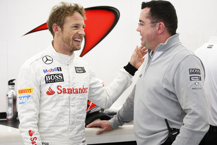 Jenson Button mit Eric Boullier