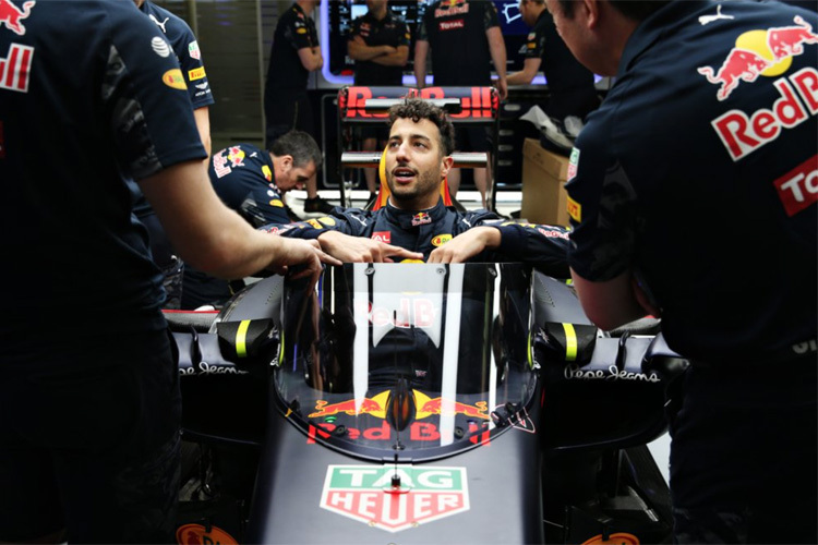 Daniel Ricciardo mit der neuen Schutzscheibe