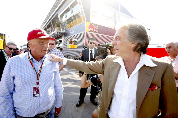 Niki Lauda und Luca Montezemolo 2014 in Monza