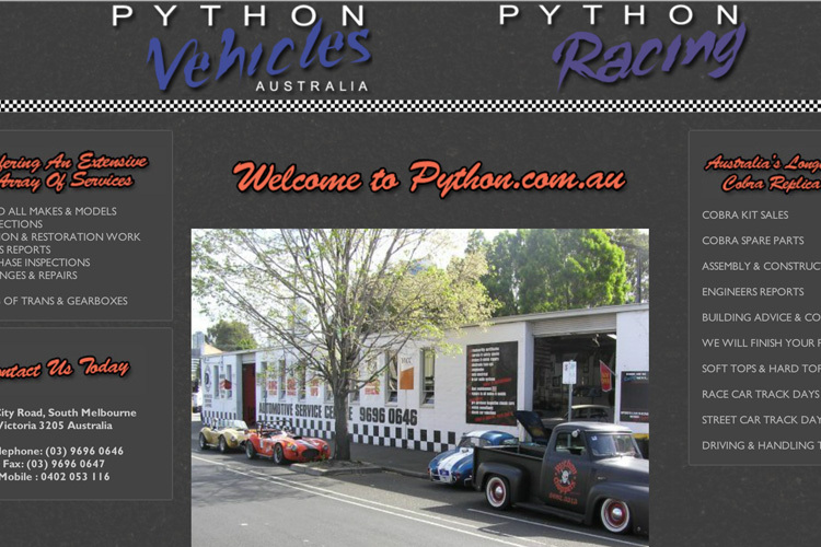 Die Webpage der Python-Garage