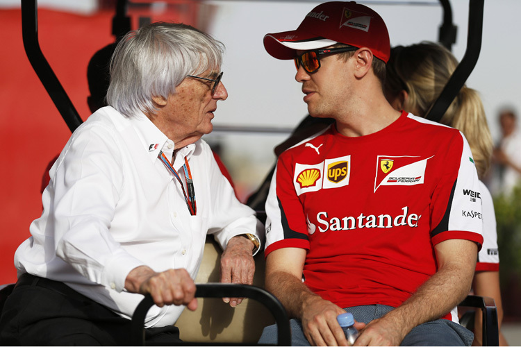 Bernie Ecclestone und Sebstian Vettel