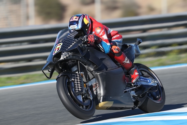 Stefan Bradl, pilote d'essai Honda MotoGP, au travail à Jerez