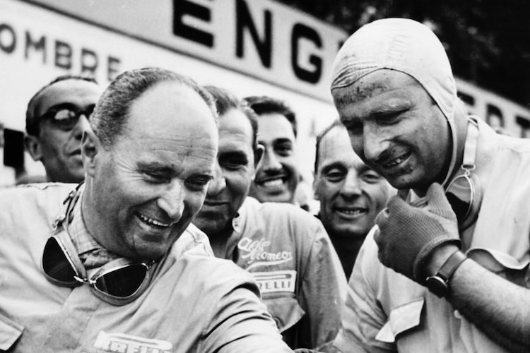 Luigi Fagioli mit Juan Manuel Fangio