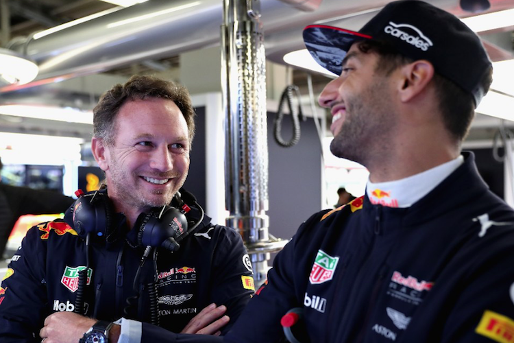 Christian Horner mit Daniel Ricciardo