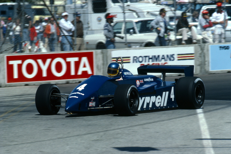 Borgudd mit dem Tyrrell in Long Beach 1982