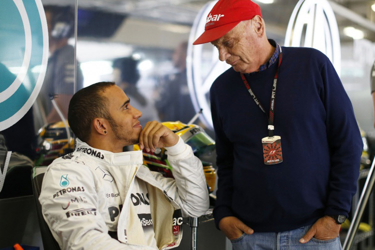 Weltmeister unter sich – Lewis Hamilton und Niki Lauda