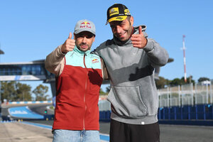 Die BMW-Zugänge Miguel Oliveira (li.) und Danilo Petrucci)