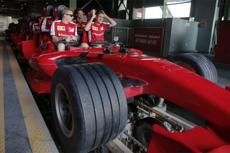 Kimi Räikkönen und Sebastian Vettel in der Ferrari-Welt
