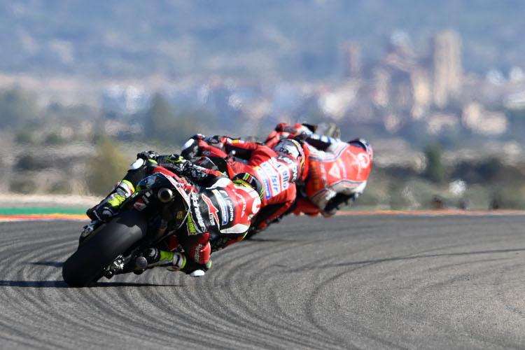Cal Crutchlow hing in Aragón hinter den Ducati-Piloten fest