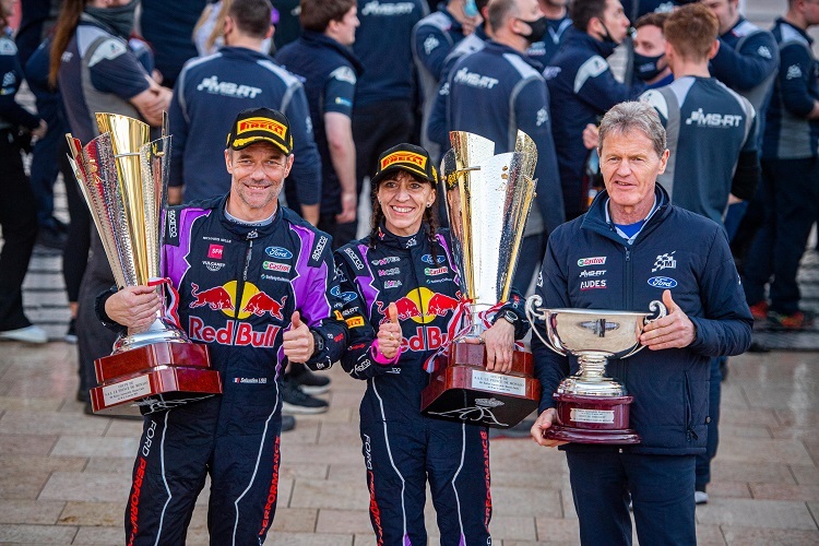 Die Monte-Sieger Sébastien Loeb, Isabelle Galmiche und Malcolm Wilson