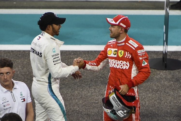 Lewis Hamilton und Sebastian Vettel in Abu Dhabi 2018