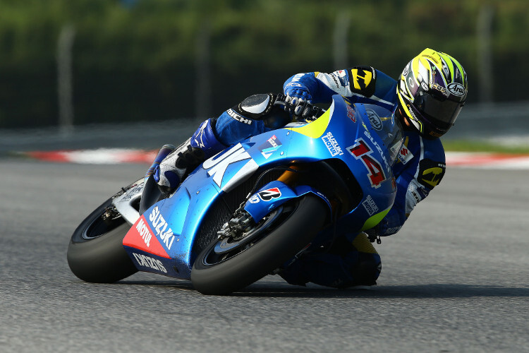 Testfahrer Randy de Puniet auf der neuen MotoGP-Suzuki