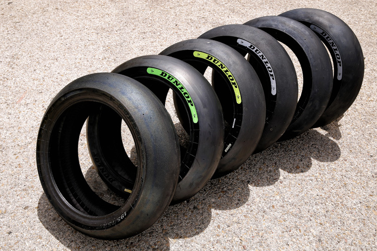 Dunlop nimmt sich die Formel 1 und die MotoGP zum Vorbild und führt auch in der Moto2 und in der Moto3 einen Farbcode für die Reifenmischungen ein
