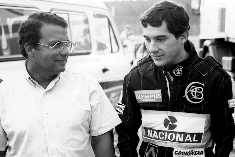 Freunde und Geschäftspartner: Der Portugiese Domingos Piedade und Ayrton Senna 1986