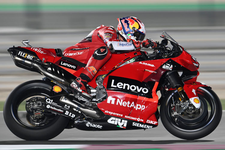 Jack Miller auf der neuen Ducati GP22 mit Front-Device
