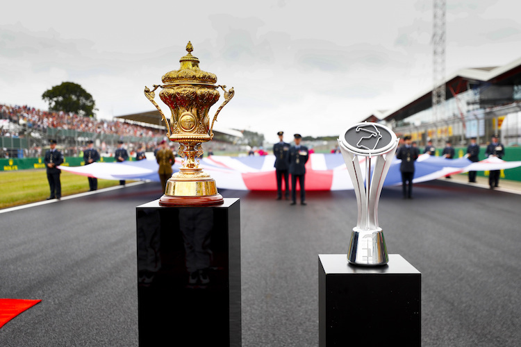 Die Siegertrophäen beim britischen Grand Prix 2019