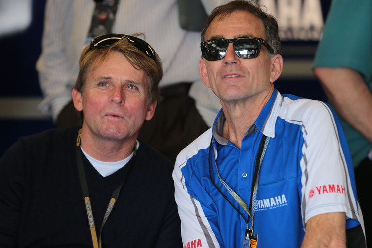 Wayne Rainey 2014 beim Texas-GP mit Bob Starr von Yamaha USA
