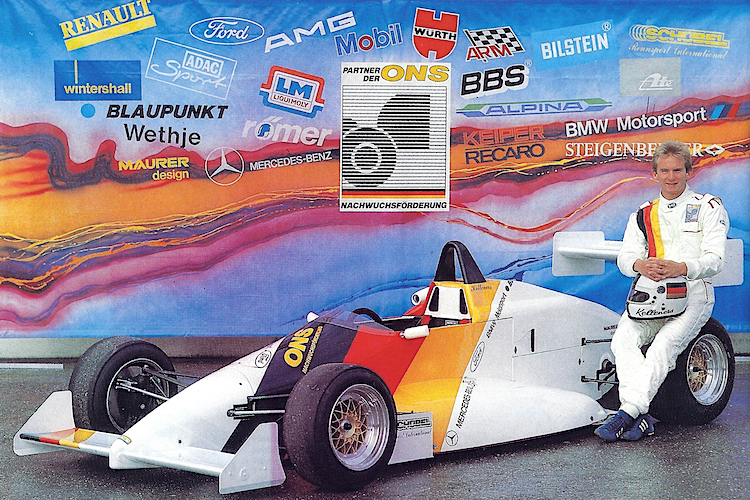 Poster mit ONS F3-Förderpilot Kelleners, Dallara-VW und Partnern 1988 