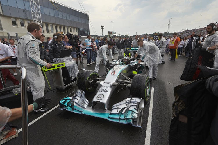 Nico Rosberg auf dem Weg zu seinem Startplatz