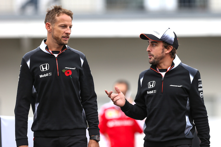 Jenson Button und Fernando Alonso 2016 in Mexiko
