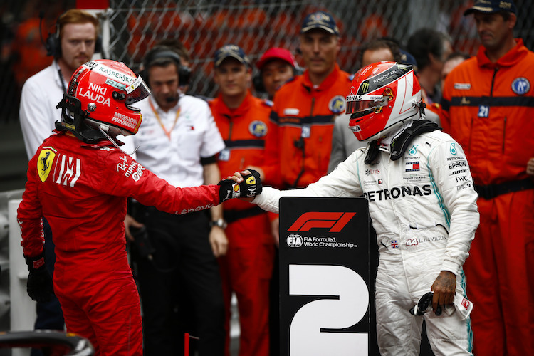 Sebastian Vettel und Lewis Hamilton in Monaco 2019