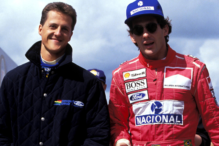 Michael Schumacher und Ayrton Senna