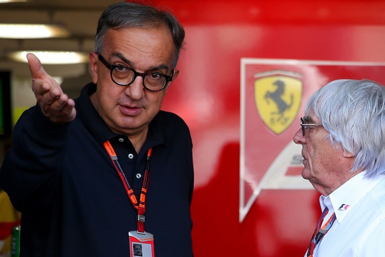 Ferrari-Präsident Sergio Marchionne mit Formel-1-Promoter Bernie Ecclestone