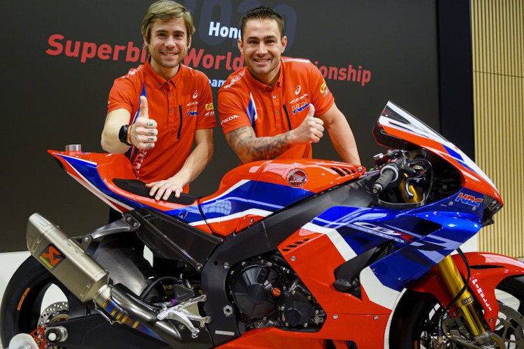 Die Superbike-Werksfahrer von Honda: Alvaro Bautista und Leon Haslam