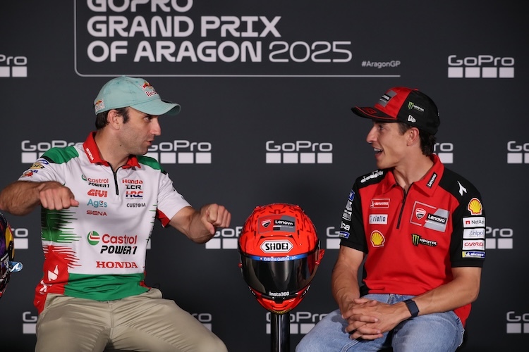 Johann Zarco mit WM-Spitzenreiter Marc Marquez